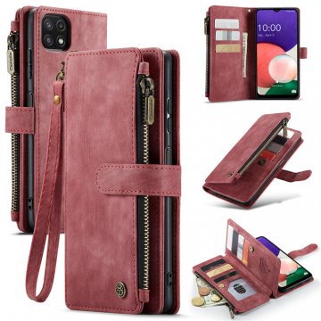 CaseMe Samsung Galaxy A22 5G Wallet Kickstand Case Red