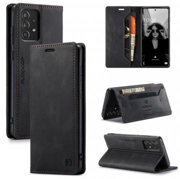 Autspace Samsung Galaxy A52 5G Wallet Magnetic Case Black