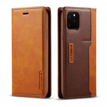 LC.IMEEKE iPhone 11 Pro Wallet Magnetic Stand Case with Card Slots Brown