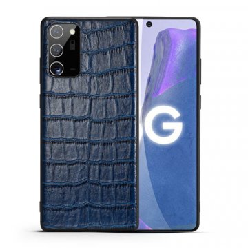 Genuine Leather Samsung Galaxy Note 20 Ultra Crocodile Pattern Cover Blue