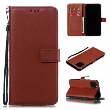 iPhone 11 Pro Max Wallet Kickstand Magnetic PU Leather Case Brown
