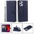 iPhone 12 Pro Max Wallet Kickstand Magnetic PU Leather Case Blue