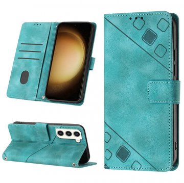 Skin-friendly Samsung Galaxy S23 Plus Wallet Stand Case with Wrist Strap Green
