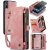CaseMe iPhone X/XS Zipper Wallet Case with Wrist Strap Pink