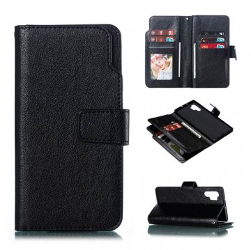 Samsung Galaxy Note 10 Plus Wallet 9 Card Slots Stand Case Black
