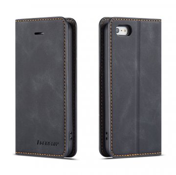 Forwenw iPhone 5S/SE Wallet Kickstand Magnetic Shockproof Case Black