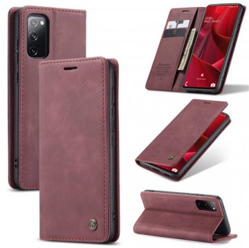CaseMe Samsung Galaxy S20 FE Wallet Kickstand Magnetic Case Red