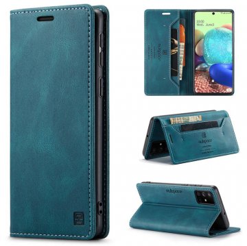 Autspace Samsung Galaxy A71 Wallet Kickstand Magnetic Case Blue