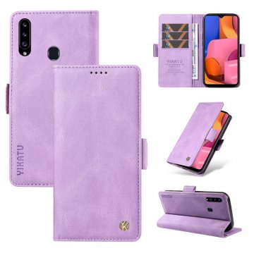 YIKATU Samsung Galaxy A20S Skin-touch Wallet Kickstand Case Purple