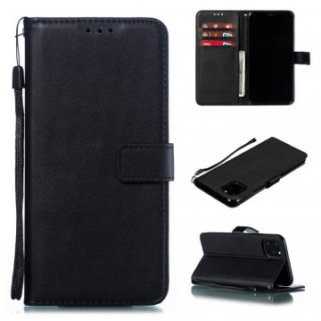 iPhone 11 Pro Max Wallet Kickstand Magnetic PU Leather Case Black