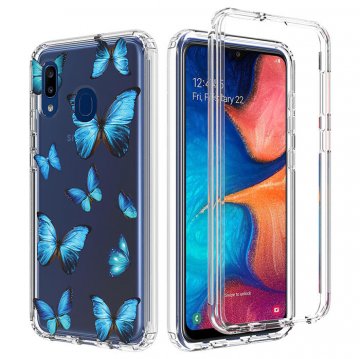 Samsung Galaxy A20/A30 Clear Bumper TPU Blue Butterfly Case