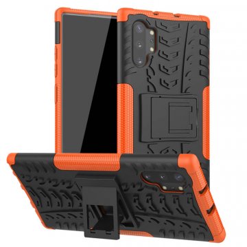 Samsung Galaxy Note 10 Plus Hybrid Rugged PC + TPU Kickstand Case Orange
