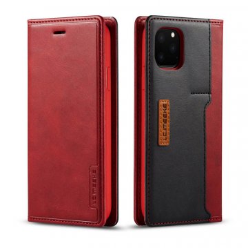 LC.IMEEKE iPhone 11 Pro Wallet Magnetic Stand Case with Card Slots Red