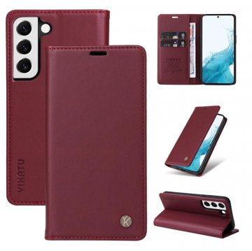 YIKATU Samsung Galaxy S22 Wallet Magnetic Case Red