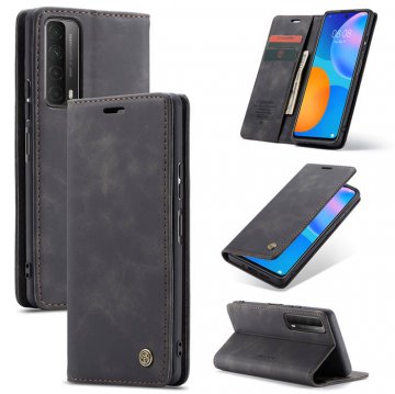 CaseMe Huawei P Smart 2021 Wallet Kickstand Magnetic Flip Case Black