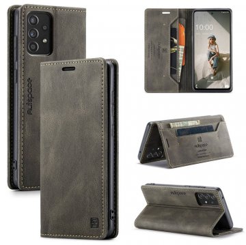 Autspace Samsung Galaxy A52 5G Wallet Magnetic Case Coffee