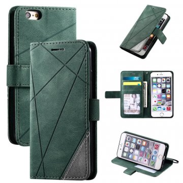 iPhone 6/6s Wallet Splicing Kickstand PU Leather Case Green