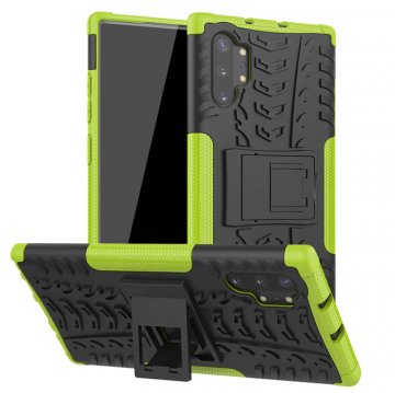 Samsung Galaxy Note 10 Plus Hybrid Rugged PC + TPU Kickstand Case Green