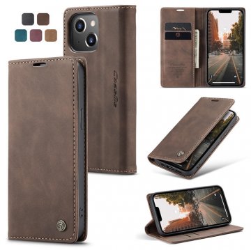 CaseMe iPhone 14 Plus Wallet Kickstand Magnetic Case Coffee