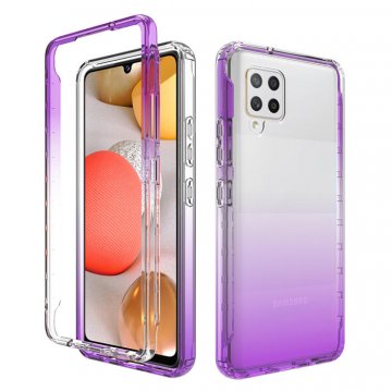 Samsung Galaxy A42 5G Shockproof Clear Gradient Cover Purple