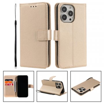 iPhone 13 Pro Wallet Kickstand Magnetic Case Gold