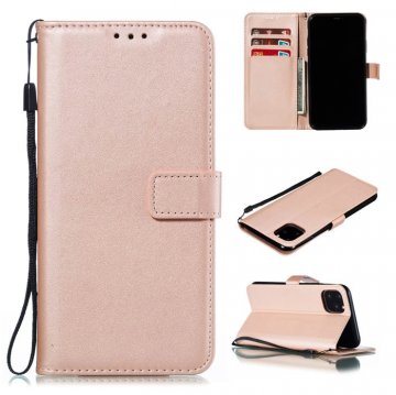 iPhone 11 Pro Max Wallet Kickstand Magnetic PU Leather Case Rose Gold