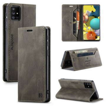 Autspace Samsung Galaxy A51 Wallet Kickstand Magnetic Case Coffee