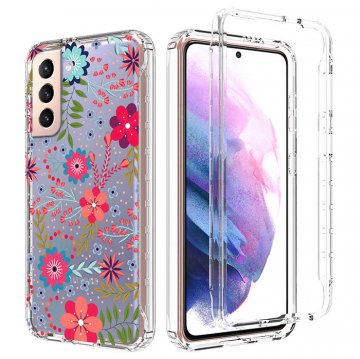 Samsung Galaxy S21 Clear Bumper TPU Floral Prints Case