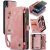 CaseMe iPhone XR Zipper Wallet Case with Wrist Strap Pink
