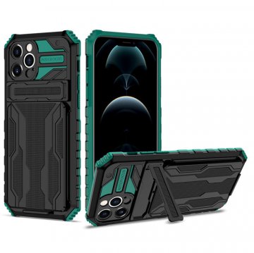 iPhone 12 Pro Max Card Slot Kickstand Shockproof Case Green