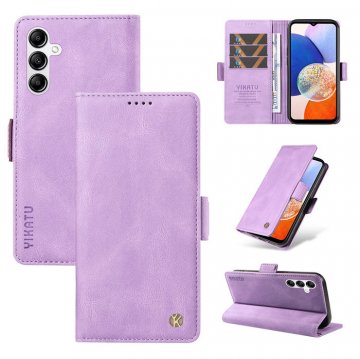 YIKATU Samsung Galaxy A14 5G Skin-touch Wallet Kickstand Case Purple