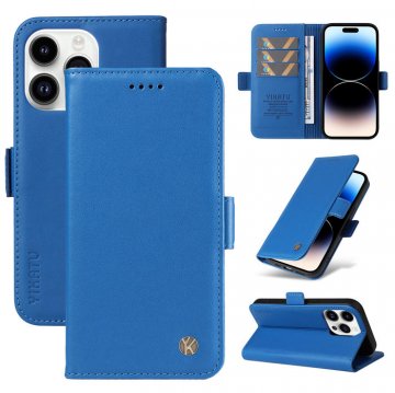 YIKATU Wallet Magnetic Flip Stand Leather Phone Case Sky Blue