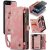 CaseMe iPhone 7 Plus/8 Plus Wallet Case with Wrist Strap Pink