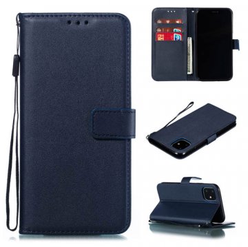 iPhone 11 Wallet Kickstand Magnetic PU Leather Case Dark Blue