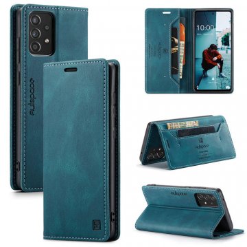 Autspace Samsung Galaxy A52 5G Wallet Magnetic Case Blue