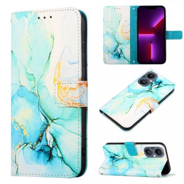Marble Pattern OnePlus Nord N20 5G Wallet Stand Case Green
