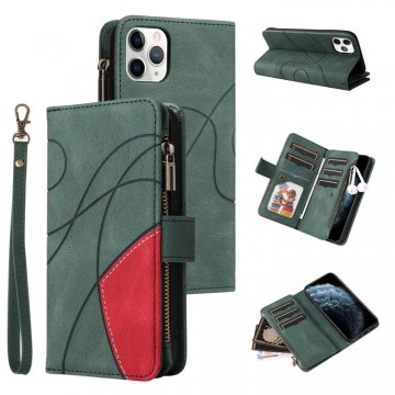 iPhone 11 Pro Max Zipper Wallet Magnetic Stand Case Green