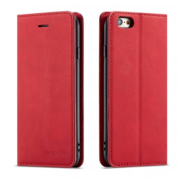Forwenw iPhone 6/6s Wallet Kickstand Magnetic Shockproof Case Red