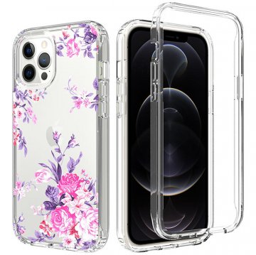 iPhone 12 Pro Max Clear Bumper TPU Rose Flowers Case