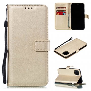 iPhone 11 Wallet Kickstand Magnetic PU Leather Case Gold
