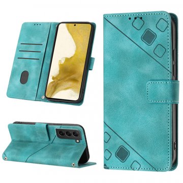Skin-friendly Samsung Galaxy S22 Wallet Stand Case with Wrist Strap Green