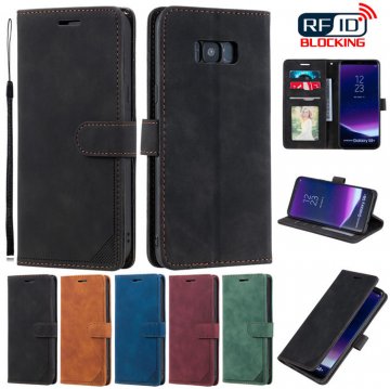 Samsung Galaxy S8 Plus Wallet RFID Blocking Kickstand Case Black
