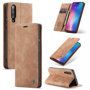 CaseMe Xiaomi Mi 9 Wallet Kickstand Magnetic Flip Case Brown