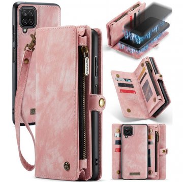 CaseMe Samsung Galaxy A12 5G Wallet Case with Wrist Strap Pink