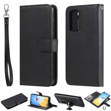 Huawei P40 Wallet Detachable 2 in 1 Stand Case Black