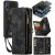 CaseMe iPhone X/XS Zipper Wallet Case with Wrist Strap Black