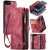 CaseMe iPhone 7/8 Wallet Case with Wrist Strap Red