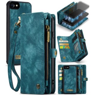 CaseMe iPhone 7/8 Wallet Case with Wrist Strap Blue
