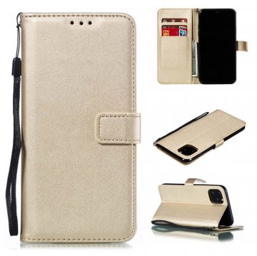 iPhone 11 Pro Max Wallet Kickstand Magnetic PU Leather Case Gold