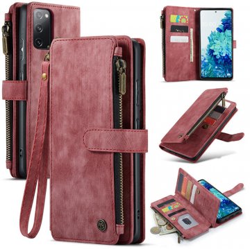 CaseMe Samsung Galaxy S20 FE Wallet Kickstand Retro Case Red